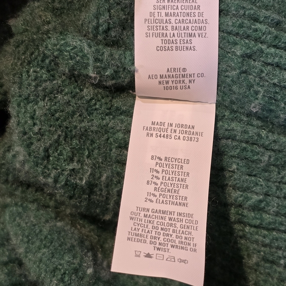 Aerie Women's Green Cable Knit Crewneck Sweater. Size XLarge. Soft - Picture 5 of 6